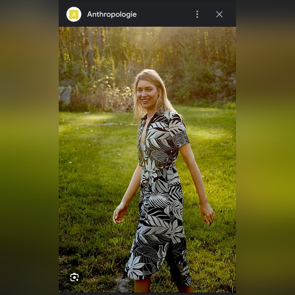 FARM Rio Anthropologie Adonidia Shirtdress / XL Black And White